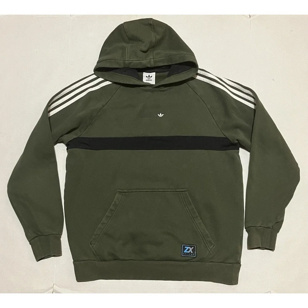 Adidas Hoodie Mens Size Medium Army Green‎ Pullover ZX Jacket Sweatshirt Classic